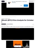 Bitcoin (BTC) Price Analysis for October 1 - U.Today