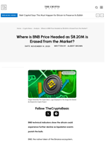 Where is BNB Price Headed as $8.20M is Erased from the Market?