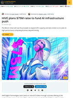 HIVE to Raise $75M for AI Data Centers and GPU Expansion