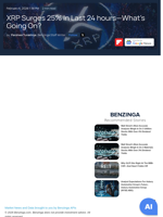 XRP Surges 25% In Last 24 hours—What's Going On?  - Benzinga