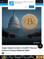 Crypto Traders On Alert: Is CLARITY The Last Chance To Protect Stablecoin Yield? | Bitcoinist.com