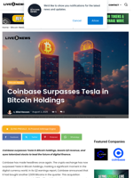 Coinbase Surpasses Tesla in Bitcoin Holdings | Live Bitcoin News