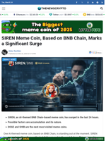 SIREN Meme Coin, Based on BNB Chain, Marks a Significant Surge - TheNewsCrypto