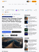 Report: Iran Charges Crypto and Yuan Tolls for Strait of Hormuz Oil Tanker Passage – Bitcoin News