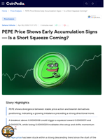 PEPE Price Shows Early Accumulation Signs — Is a Short Squeeze Coming?