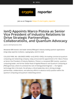 IonQ Appoints Marco Pistoia as Senior Vice President of Industry Relations to Drive Strategic Partnerships, Collaborations, and Quantum Advocacy