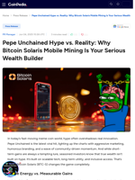 Pepe Unchained Hype vs. Reality: Why Bitcoin Solaris Mobile Mining Is Your Serious Wealth Builder