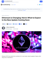 Ethereum is Changing: Here’s What to Expect in the New Update Coming Soon: Guest Post by Bitcoin Sistemi EN | CoinMarketCap