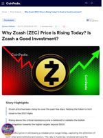 Why Zcash (ZEC) Price is Rising Today? Is Zcash a Good Investment?