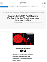 Frustrated with XRP? Pundit Explains Why Now Is the Best Time to Understand What You’re Holding