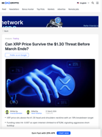 XRP Price Tests $1.30 Neckline as March Closes