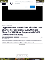 Crypto Market Prediction: Bitcoin's Last Chance For Six Digits, Everything is Clear For XRP Now, Dogecoin (DOGE) Downtrend is Empty - U.Today