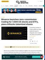 Binance unveils US equities trading and bStocks in bid to reach 3 billion users
