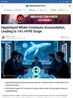 Hyperliquid Whale Continues Accumulation, Leading to 14% HYPE Surge