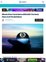 Bitcoin Price Trend Above $100,000: The Good News And The Bad News