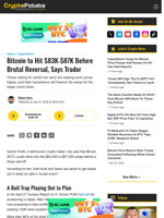 Bitcoin to Hit $83K-$87K Before Brutal Reversal, Says Trader