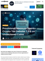 Provisional Measure Sparks Crypto Tax Debate: 7.5% on Undeclared Coins | Live Bitcoin News
