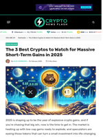 The 3 Best Cryptos to Watch for Massive Short-Term Gains in 2025 - Crypto News Flash