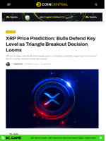 XRP Price Prediction: Bulls Defend Key Level as Triangle Breakout Decision Looms - CoinCentral