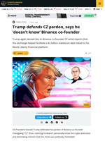 Trump Denies Knowing CZ, Highlights Crypto Role By His Sons