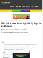 XRP’s Path to a New Record High: The Key Steps You Need to Watch