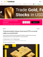 Gold-backed crypto tokens surge as the metal rallies toward $5,000