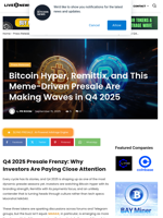 Bitcoin Hyper, Remittix, and This Meme-Driven Presale Are Making Waves in Q4 2025 | Live Bitcoin News