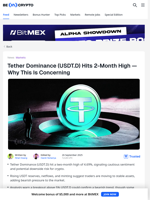Tether Dominance Surges to 2-Month High, Bear Market Ahead?