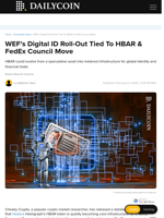 WEF's Digital ID Roll-Out Tied To HBAR & FedEx Council Move - DailyCoin