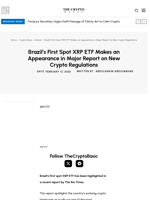 Brazil’s First Spot XRP ETF Makes an Appearance in Major Report on New Crypto Regulations