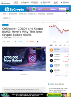 Coldware (COLD) and Kaspa (KAS): Here's Why This New Crypto Spiked 600%