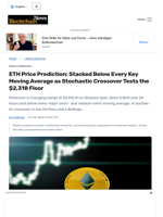 ETH Price Prediction: Stacked Below Every Key Moving Average as Stochastic Crossover Tests the $2,318 Floor - Blockchain.News
