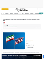 Iran negotiator cites progress, challenges in US talks; ceasefire odds drop