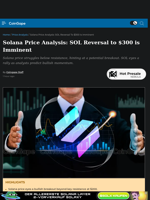 Solana Price Analysis: SOL Reversal to $300 is Imminent