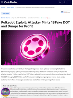 Polkadot Exploit: Attacker Mints 1B Fake DOT and Dumps for Profit