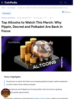 Top Altcoins to Watch This March: Why Pippin, Decred and Polkadot Are Back in Focus