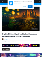 Stablecoins, ETPs and Rate Cuts to Push Q4 Crypto & PEPENODE Presale Up