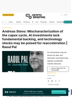 Andreas Steno: Mischaracterization of the capex cycle, AI investments lack fundamental backing, and technology stocks may be poised for reacceleration | Raoul Pal