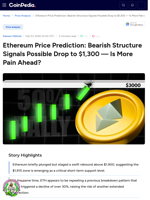 Ethereum Price Prediction: Bearish Structure Signals Possible Drop to $1,300 — Is More Pain Ahead?