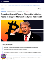 President Donald Trump Discredits Inflation Fears