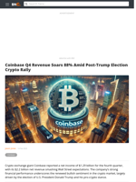 Coinbase Q4 Revenue Soars 88% Amid Post-Trump Election Crypto Rally - Brave New Coin