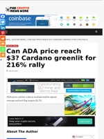 Can ADA price reach $3? Cardano greenlit for 216% rally - The Crypto News Wire