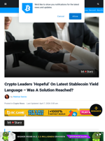 Crypto Leaders ‘Hopeful’ On Stablecoin Yield Latest Language