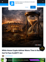White House Crypto Adviser Warns Time Is Running Out To Pass CLARITY Act | Bitcoinist.com