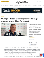 Curaçao faces Germany in World Cup opener under Dick Advocaat