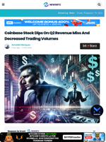 Coinbase Stock Dips On Q2 Revenue Miss And Decreased Trading Volumes