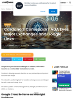 Cardano Taps Google Cloud, Launches USDCx