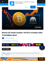 Bitcoin OG Sends Another 100 BTC to Kraken After $160 Million Short | Bitcoinist.com