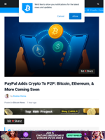 PayPal Adds Crypto To P2P: Bitcoin, ETH, & More Coming Soon