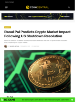 Raoul Pal Predicts Crypto Market Impact Following US Shutdown Resolution - CoinCentral
